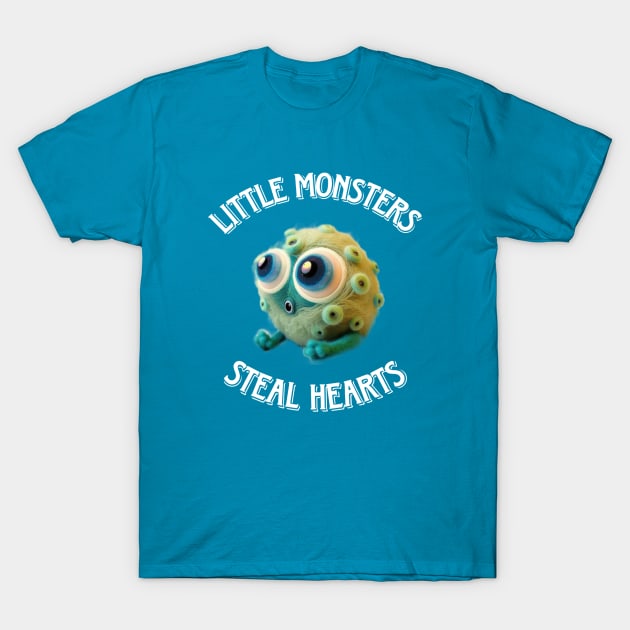 Little Monsters Steal Hearts T-Shirt by Basunat